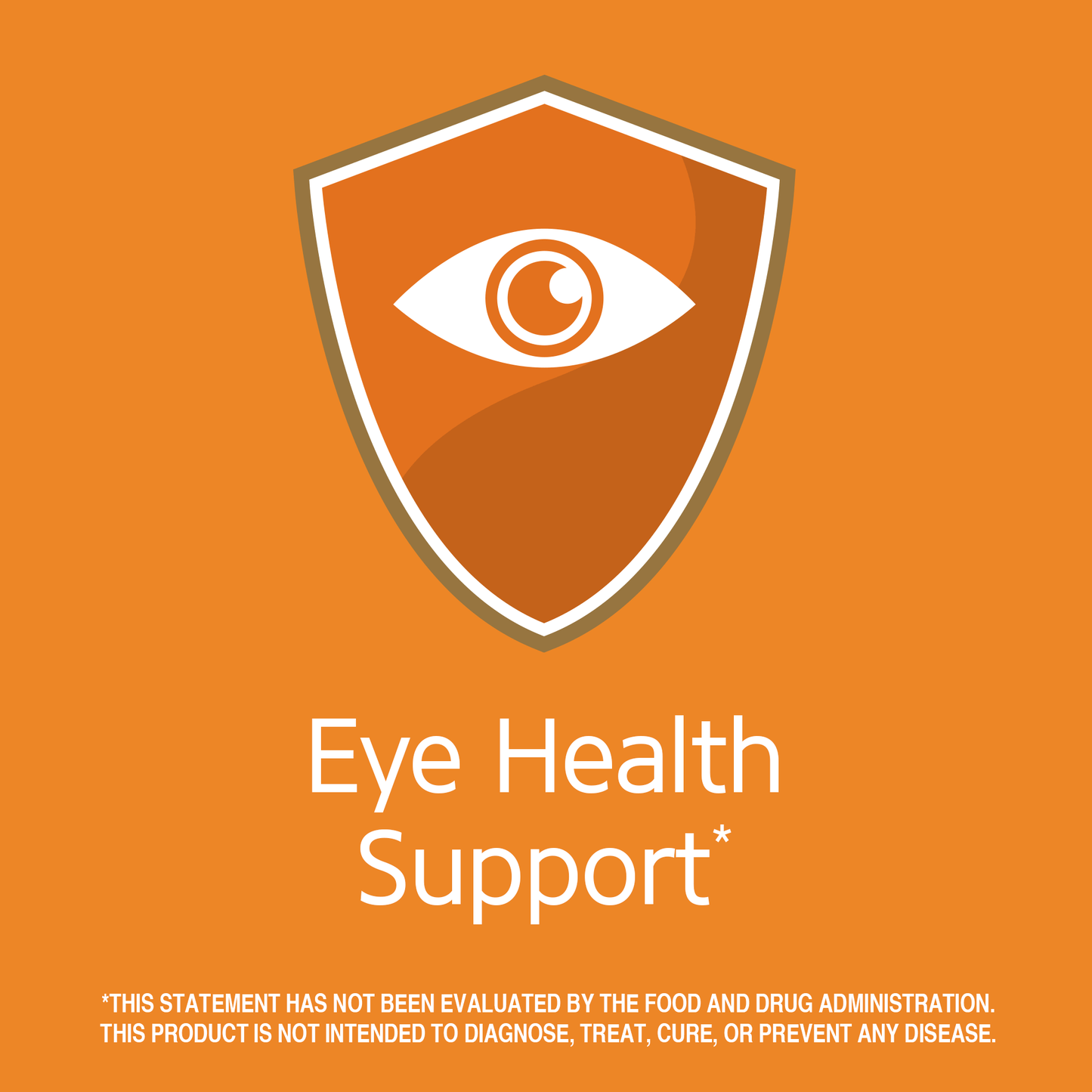 Eye health support claim with eye graphic icon.