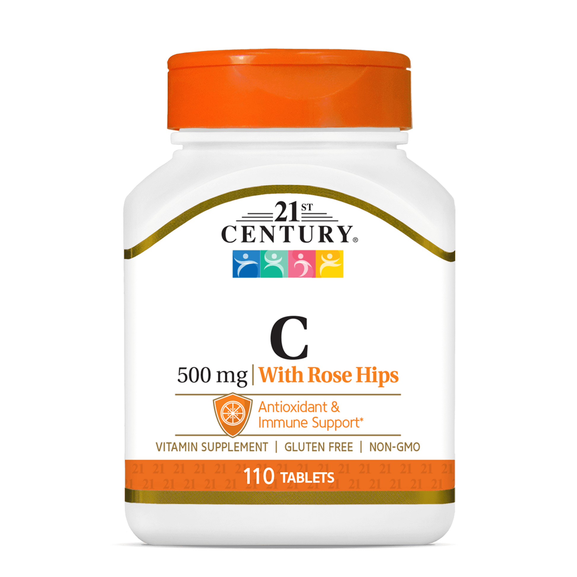 A bottle of 21st Century Vitamin C 500 mg with Rose Hips tablets.