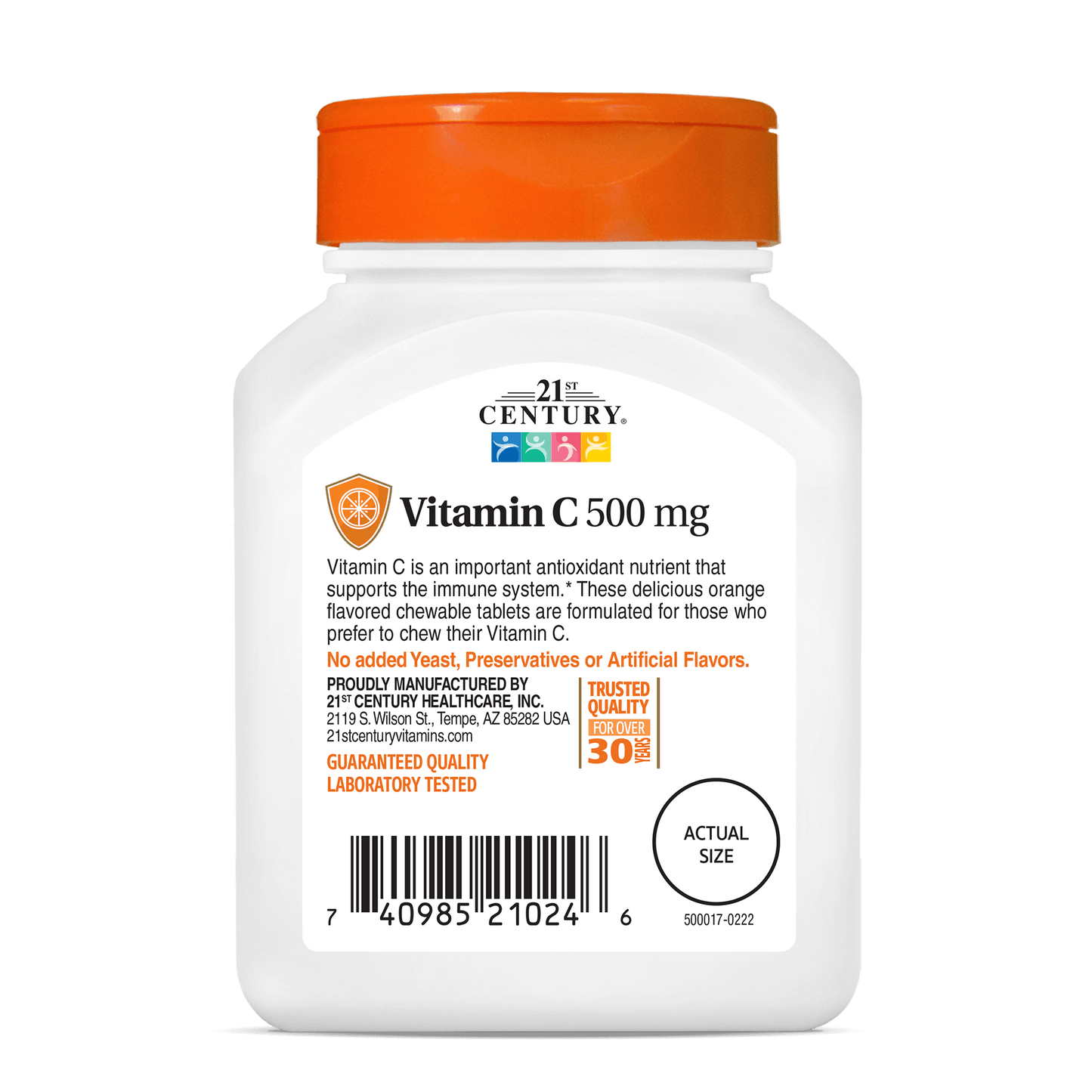 Vitamin C 500mg Orange - back