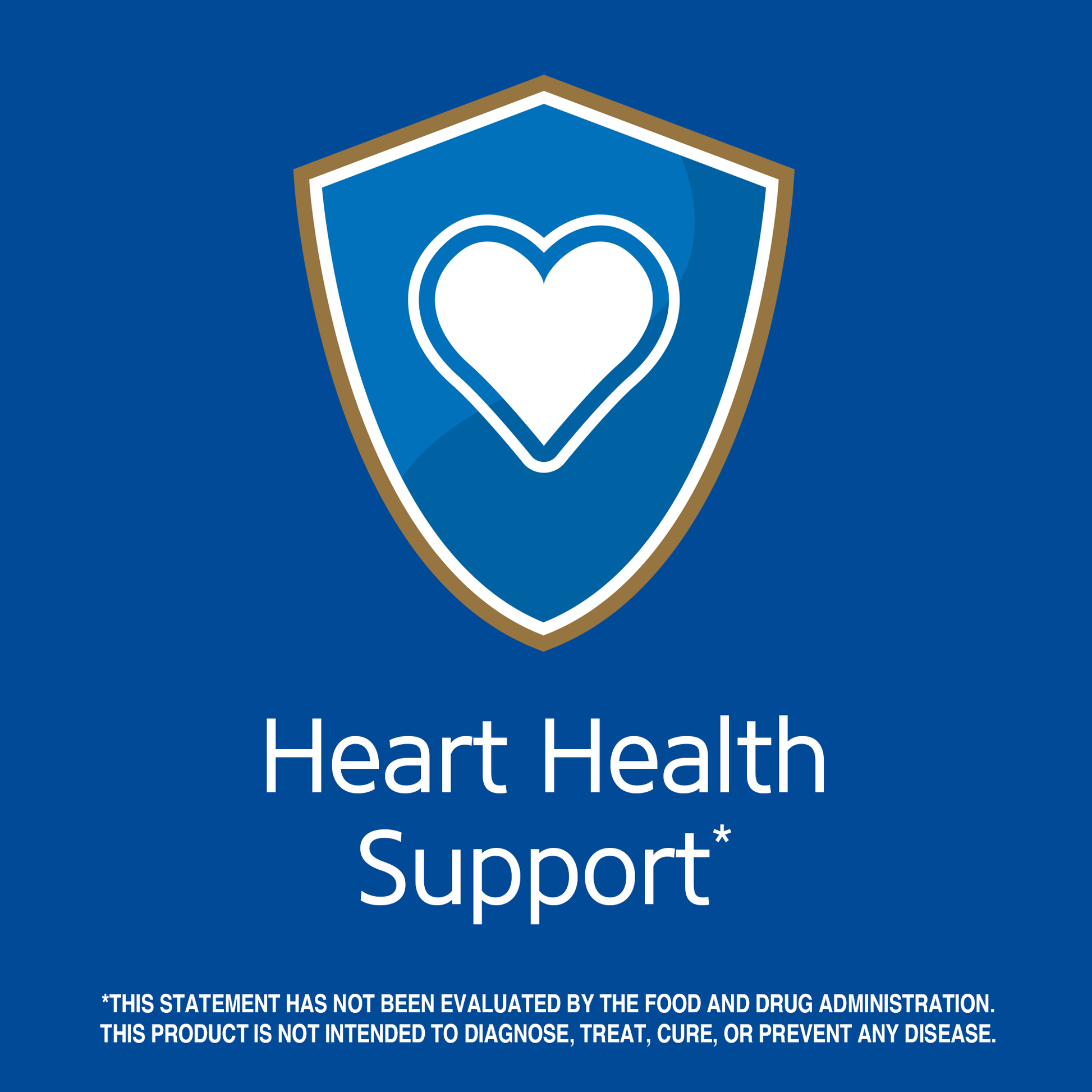 Heart health support claim with heart graphic icon.