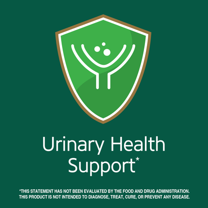 Urinary health support claim with urinary graphic icon.