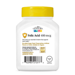 Folic Acid 400 mcg – 21st Century Vitamins