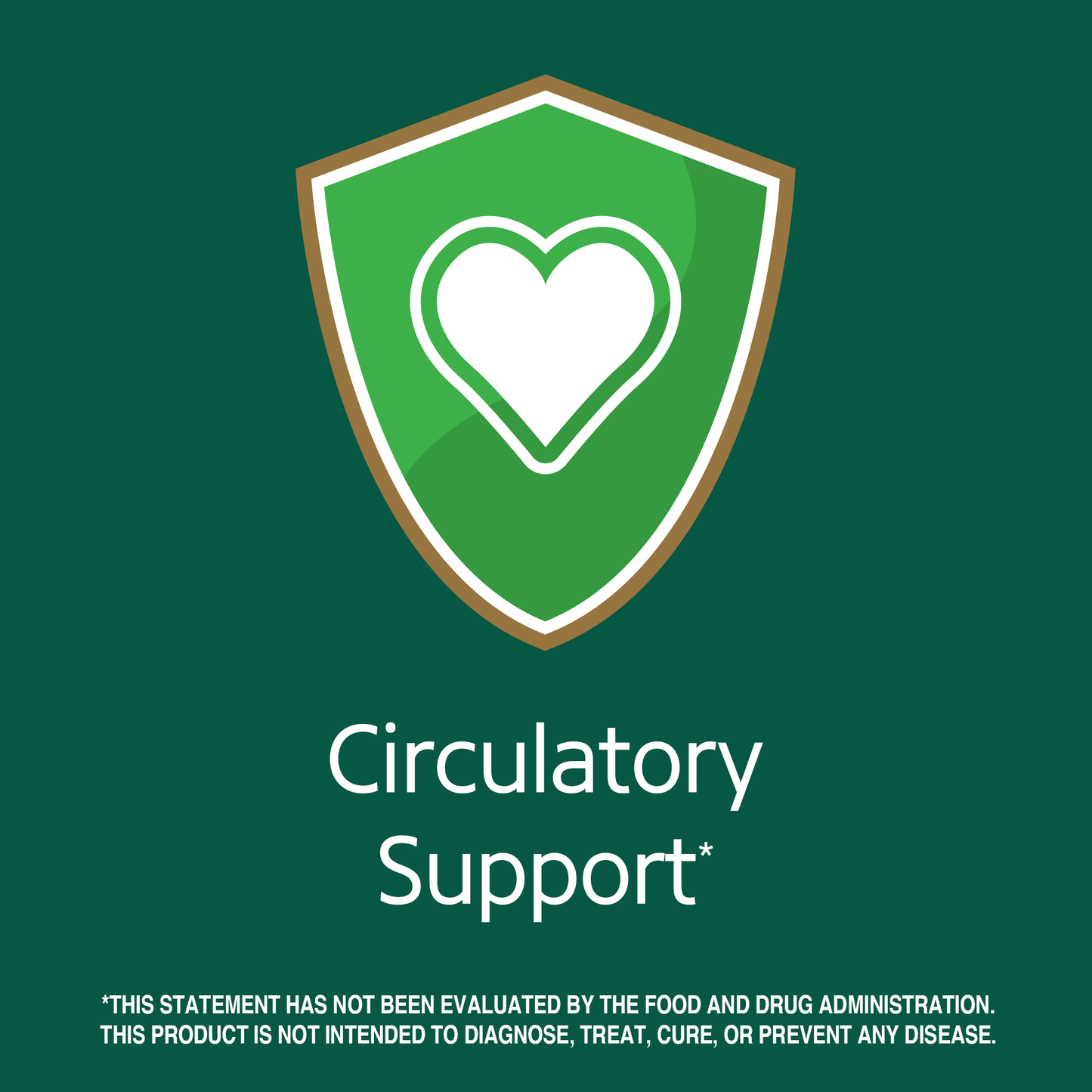 Circulatory support claim with heart graphic icon.