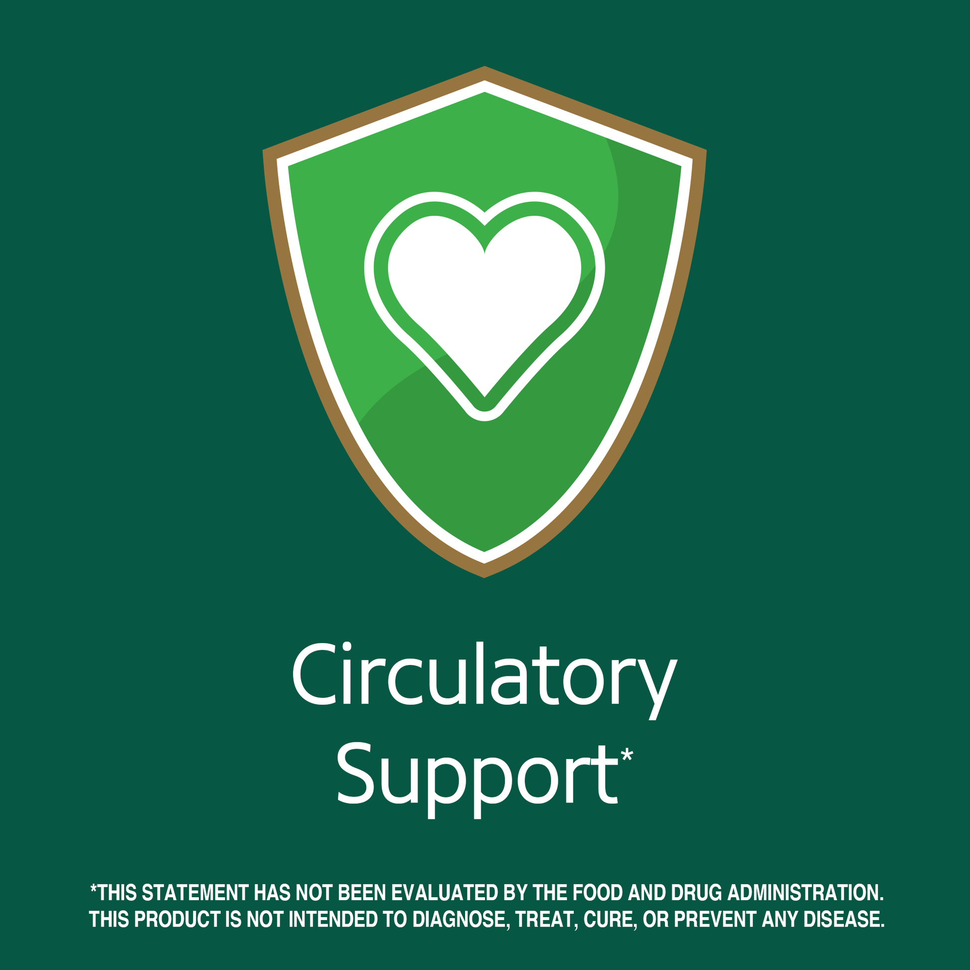 Circulatory support claim with heart graphic icon.