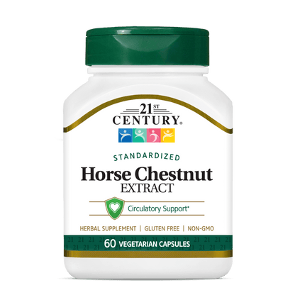 A bottle of 21st Century Horse Chestnut Extract vegetarian capsules.