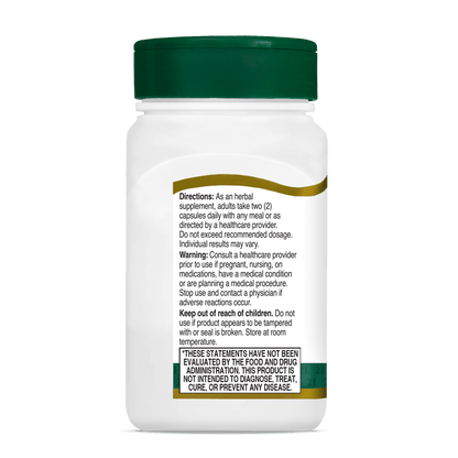 Left side bottle view of 21st Century Horse Chestnut Extract vegetarian capsules.
