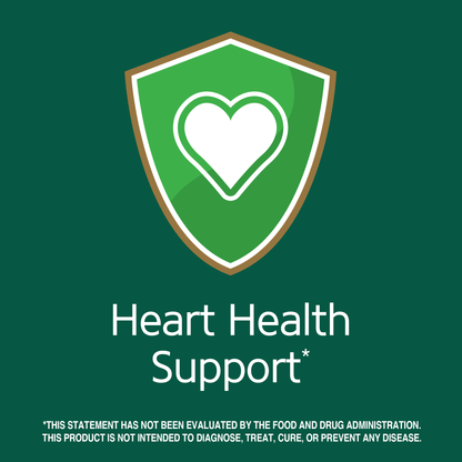 Heart health support claim with heart graphic icon.