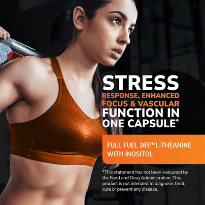 Woman working out in a gym with health supplement information overlay
