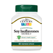 A bottle of 21st Century Soy Isoflavones Extract vegetarian capsules.