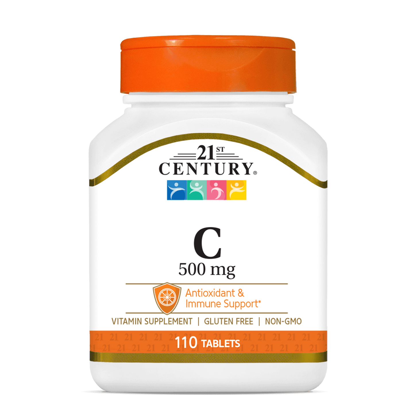 A bottle of 21st Century Vitamin C 500 mg tablets.