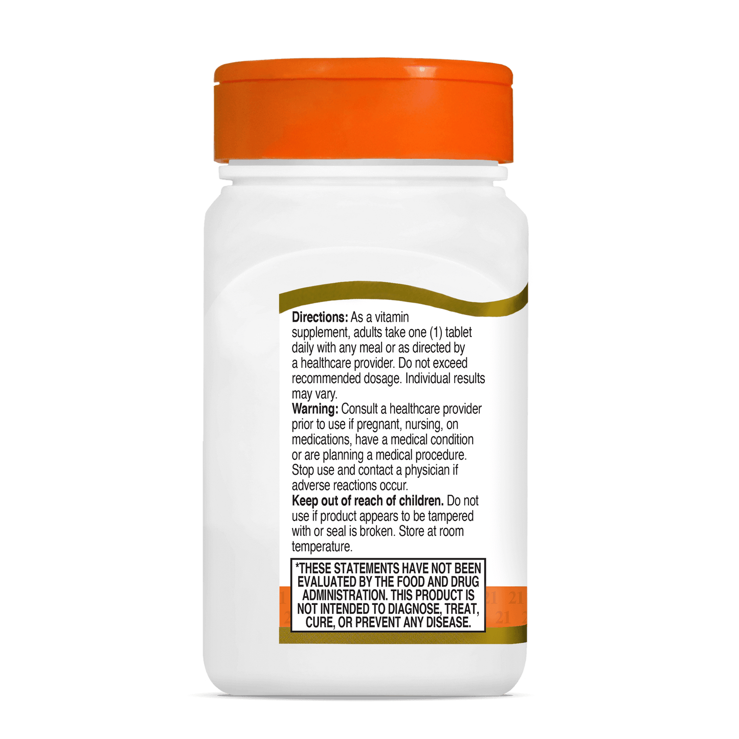 Left side bottle view of 21st Century Vitamin C 500 mg tablets.