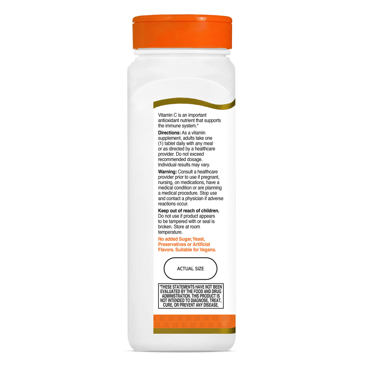 Left side bottle view of 21st Century Vitamin C 1000 mg tablets.