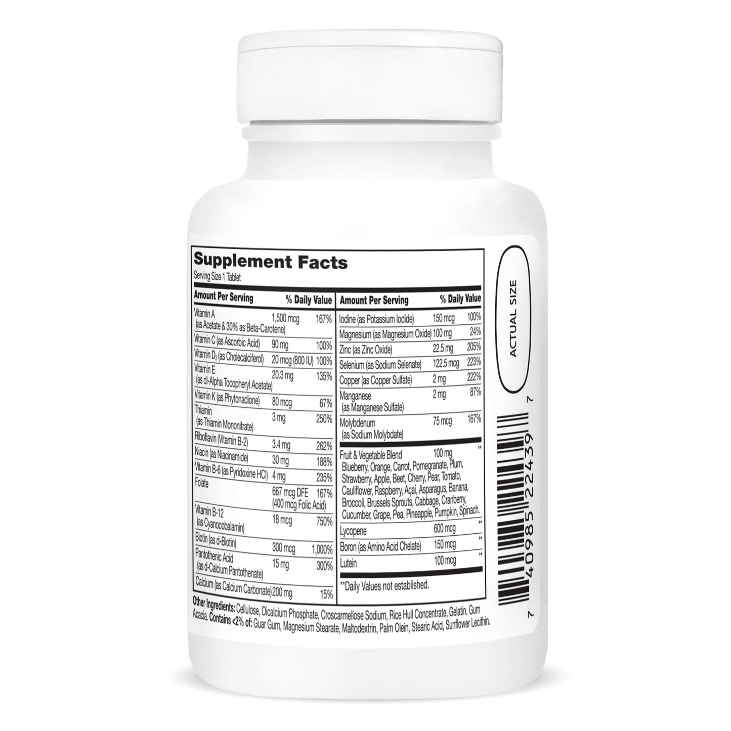 Right side bottle view of 21st Century Wellify Men's Energy tablets.