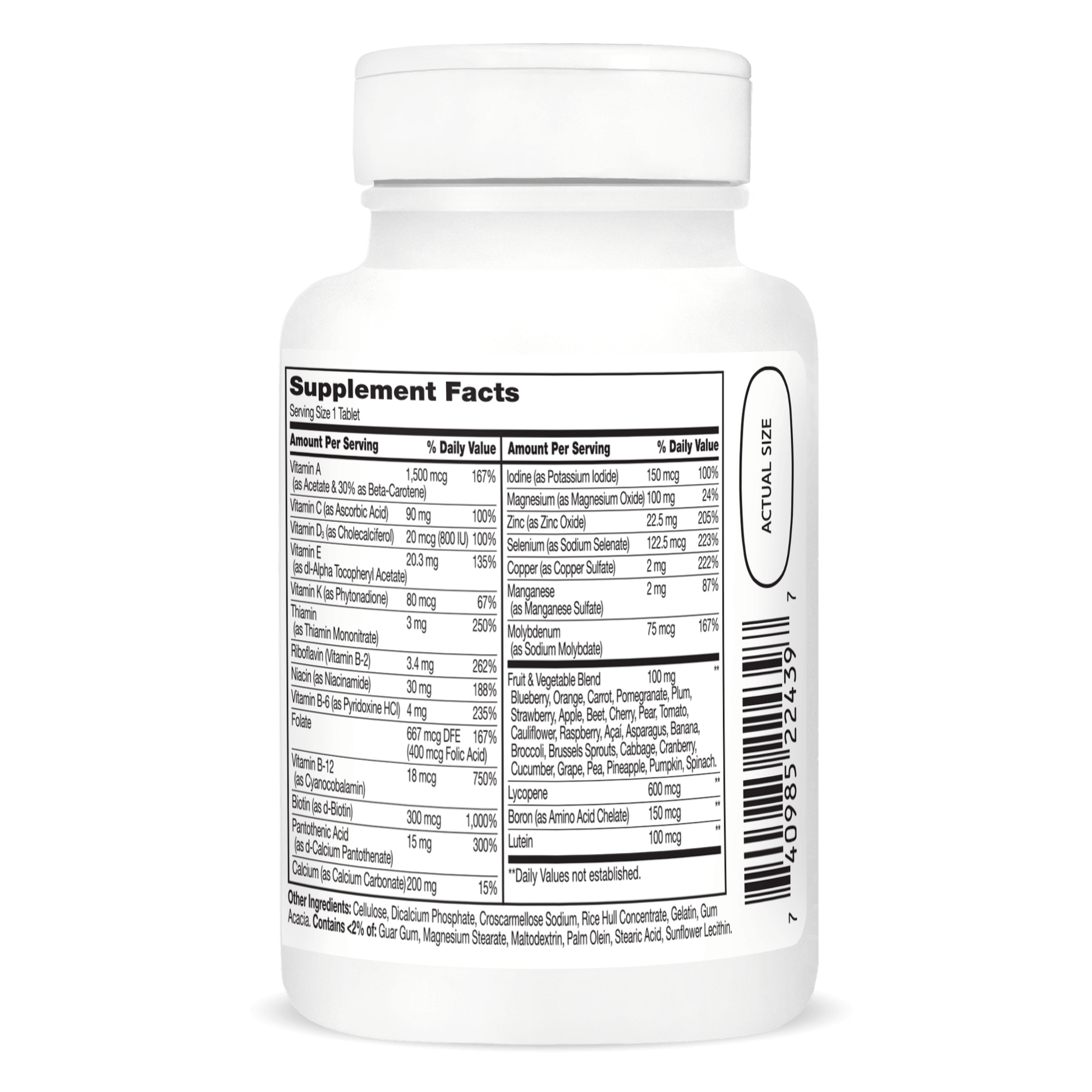 Right side bottle view of 21st Century Wellify Men's Energy tablets.