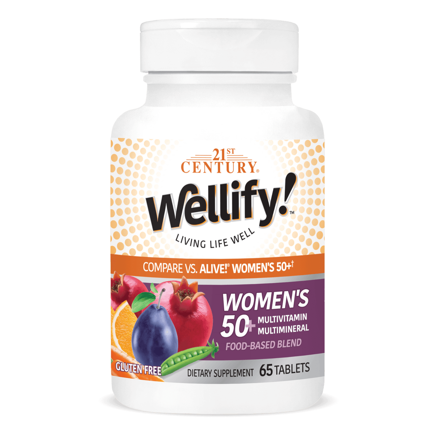A bottle of 21st Century Wellify Women's 50+ tablets.