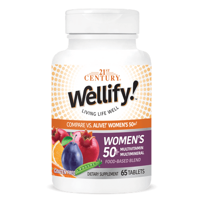 A bottle of 21st Century Wellify Women's 50+ tablets.