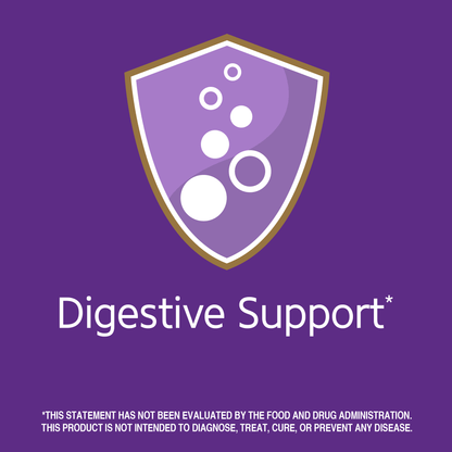 Digestive support claim with digestive graphic icon.