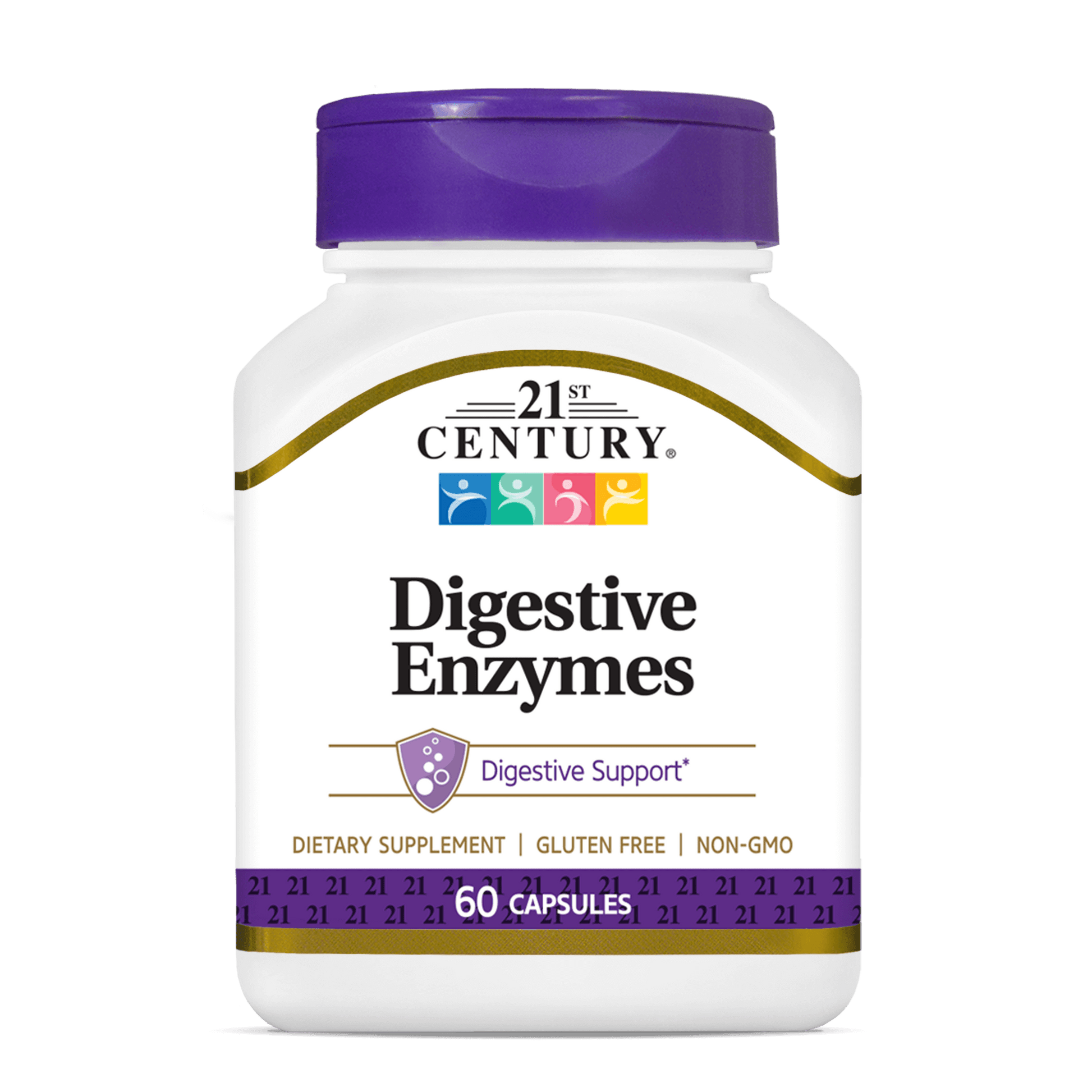A bottle of 21st Century Digestive Enzymes capsules.
