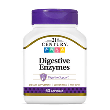 A bottle of 21st Century Digestive Enzymes capsules.