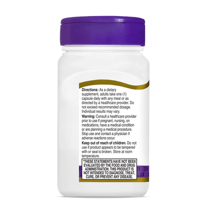 Left side bottle view of 21st Century Digestive Enzymes capsules.