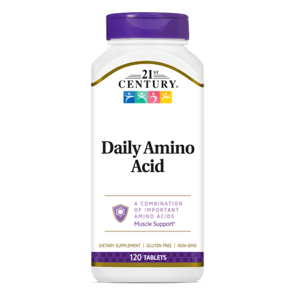 A bottle of 21st Century Daily Amino Acid tablets.