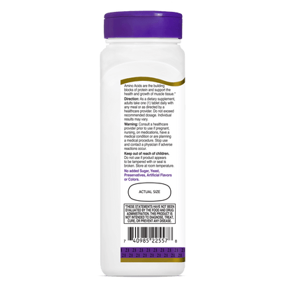 Left side bottle view of 21st Century Daily Amino Acid tablets.