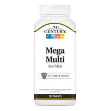 A bottle of 21st Century Mega Multi Mens Multivitamin and Multimineral tablets.