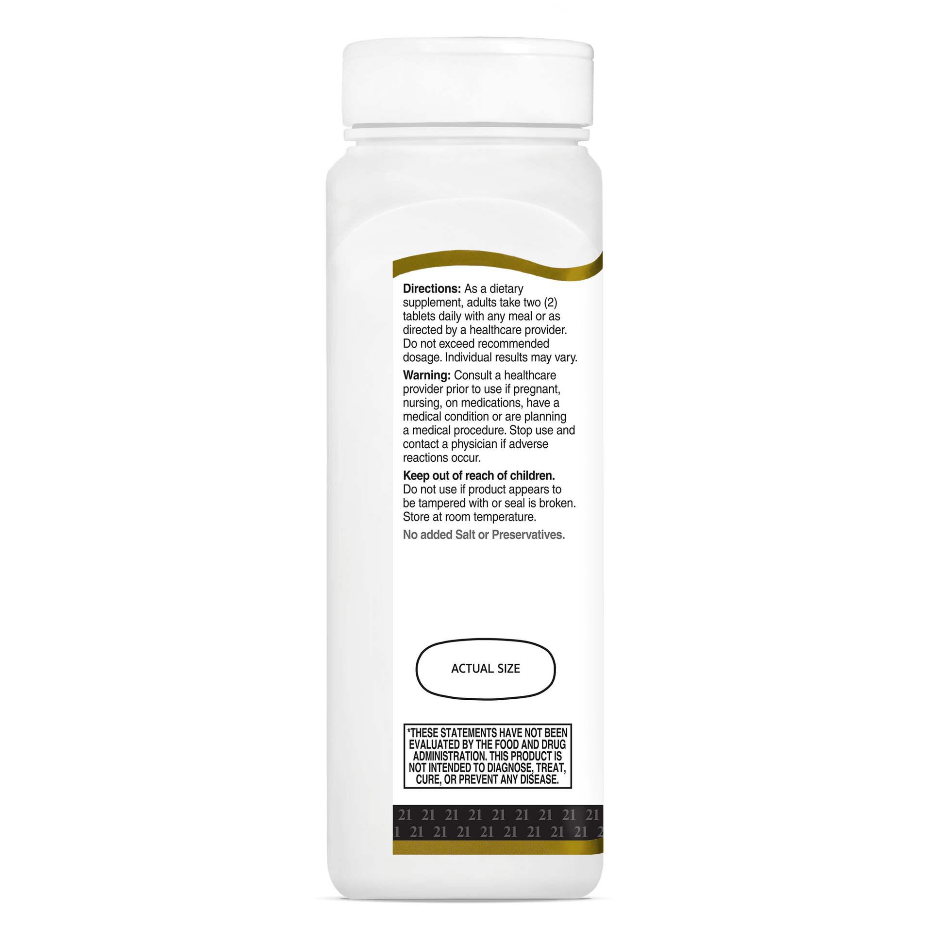 Left side bottle view of 21st Century Mega Multi Mens Multivitamin and Multimineral tablets.