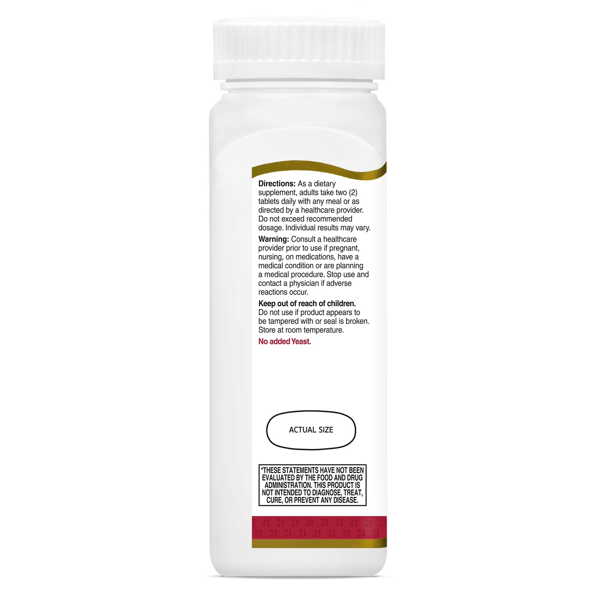 Left side bottle view of 21st Century Mega Multi Women's Multivitamin and Multimineral tablets.