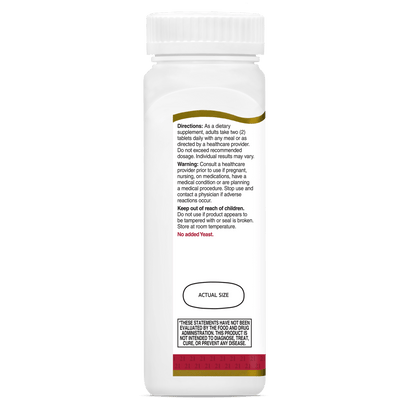 Left side bottle view of 21st Century Mega Multi Women's Multivitamin and Multimineral tablets.