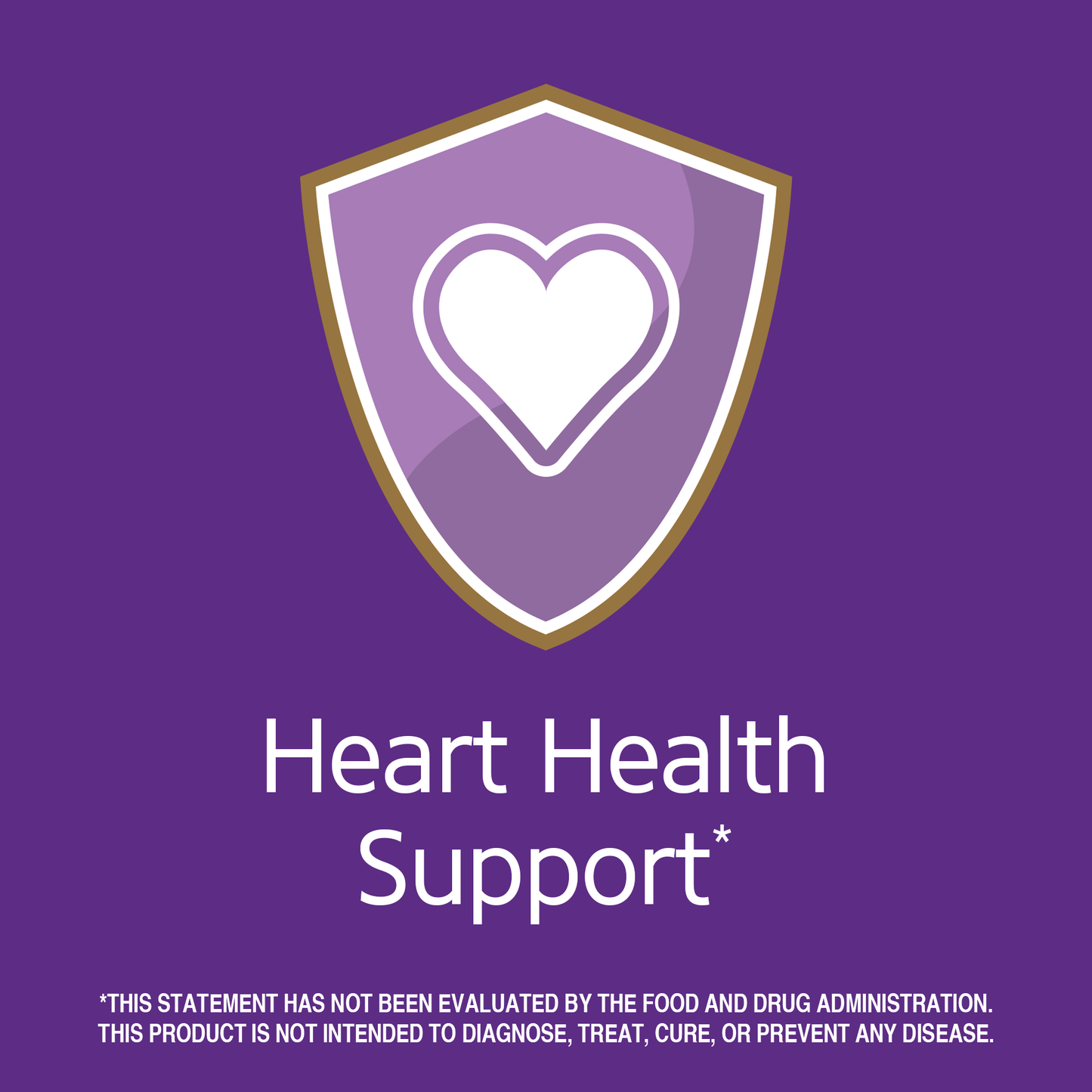 Heart health support claim with heart graphic icon.