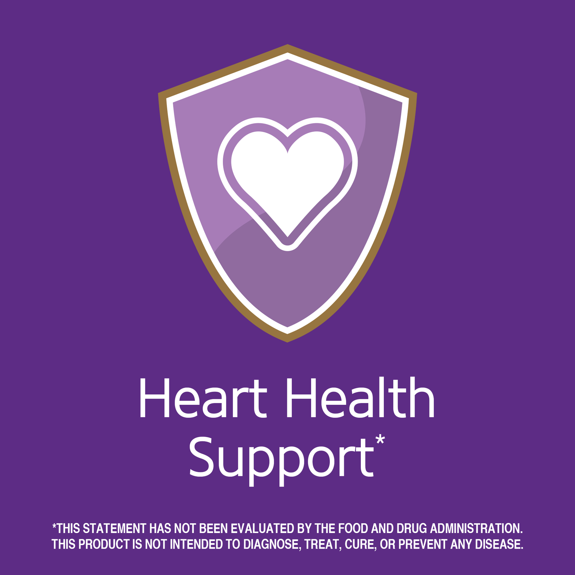Heart health support claim with heart graphic icon.