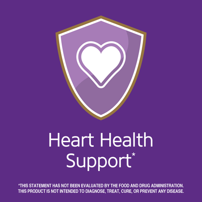 Heart health support claim with heart graphic icon.