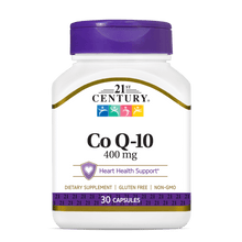 A bottle of 21st Century Co Q-10 400 mg capsules.