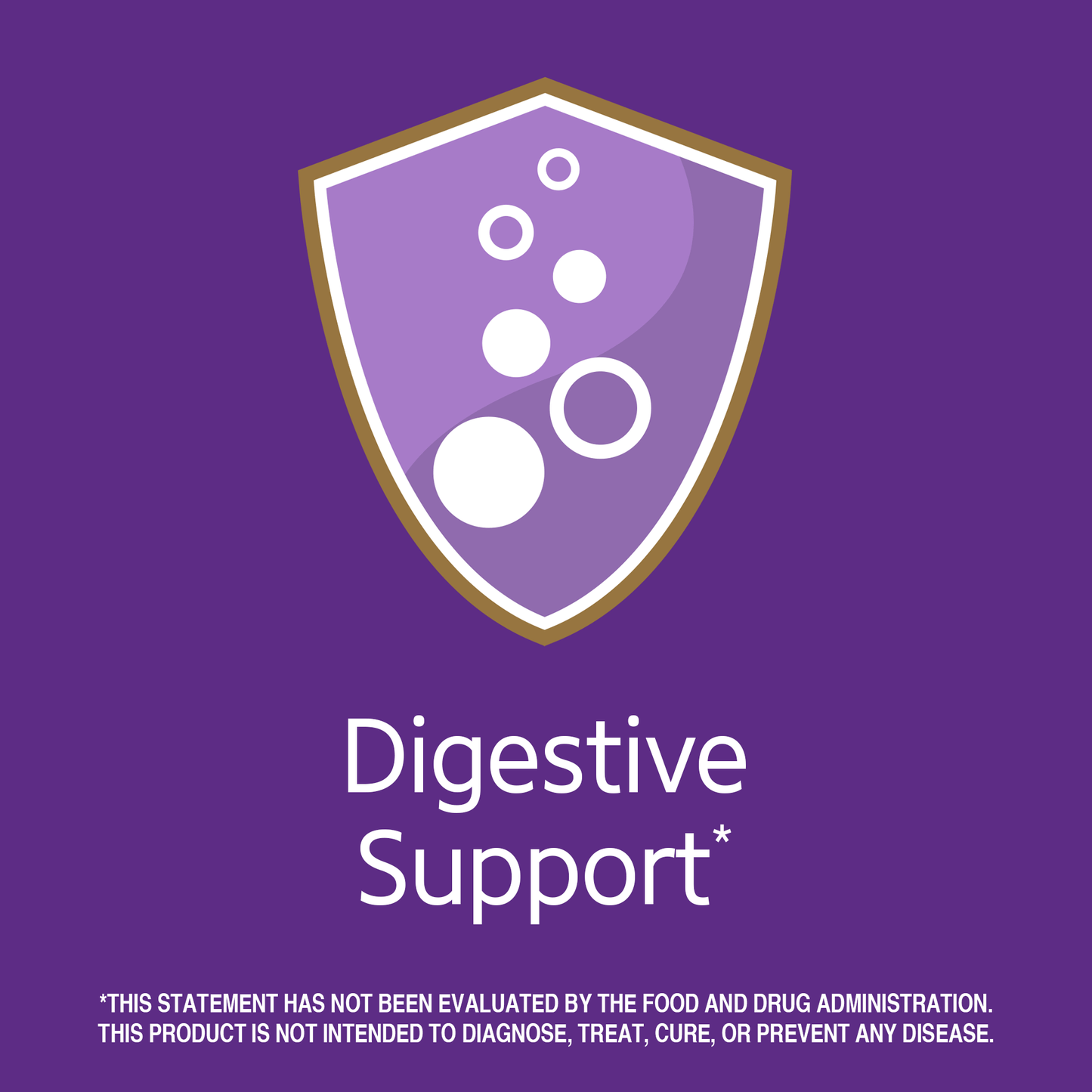 Digestive support claim with digestive graphic icon.