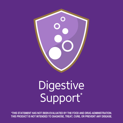 Digestive support claim with digestive graphic icon.
