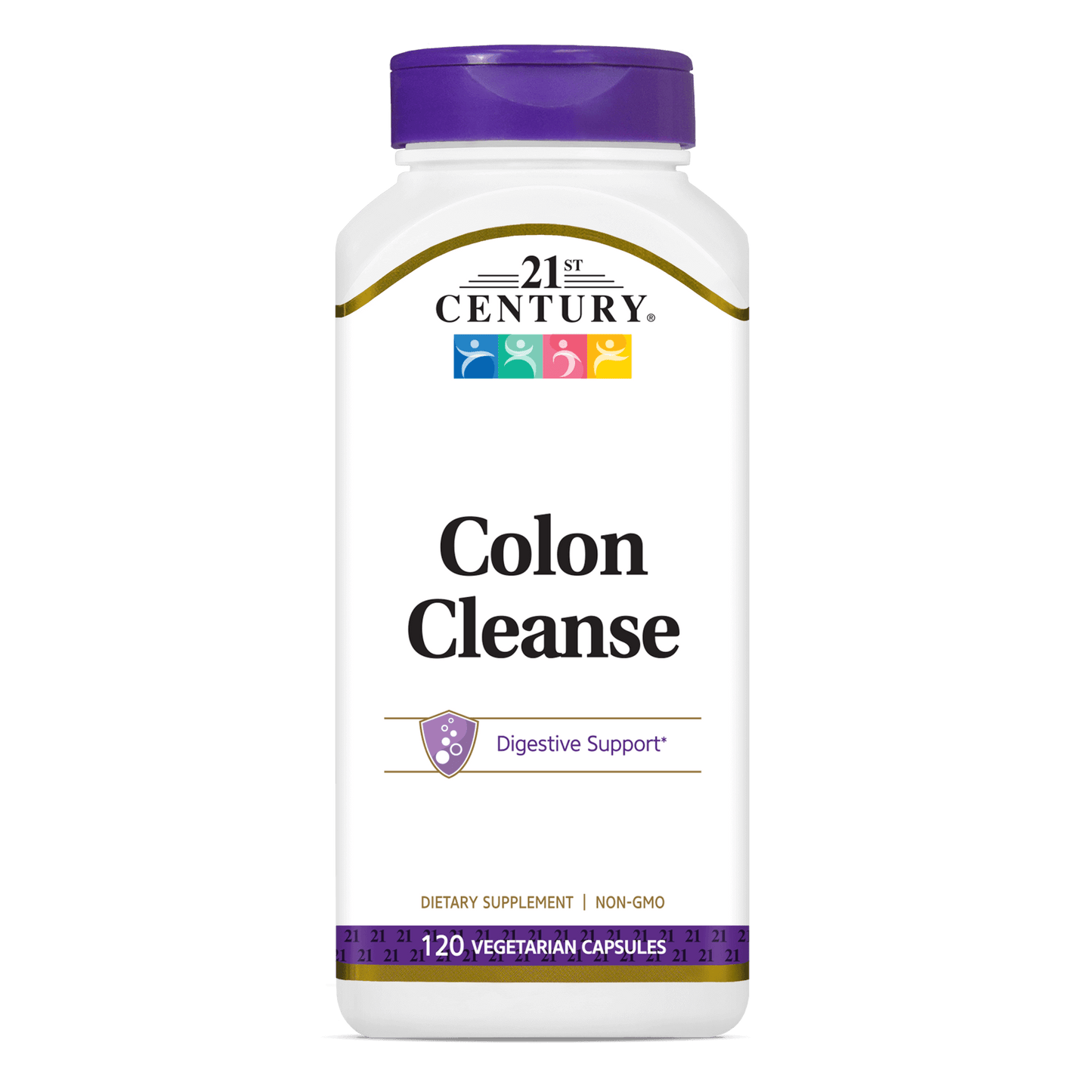 A bottle of 21st Colon Cleanse vegetarian capsules.