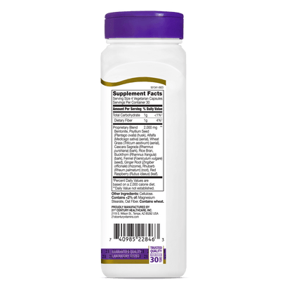 Right side bottle view of 21st Colon Cleanse vegetarian capsules.