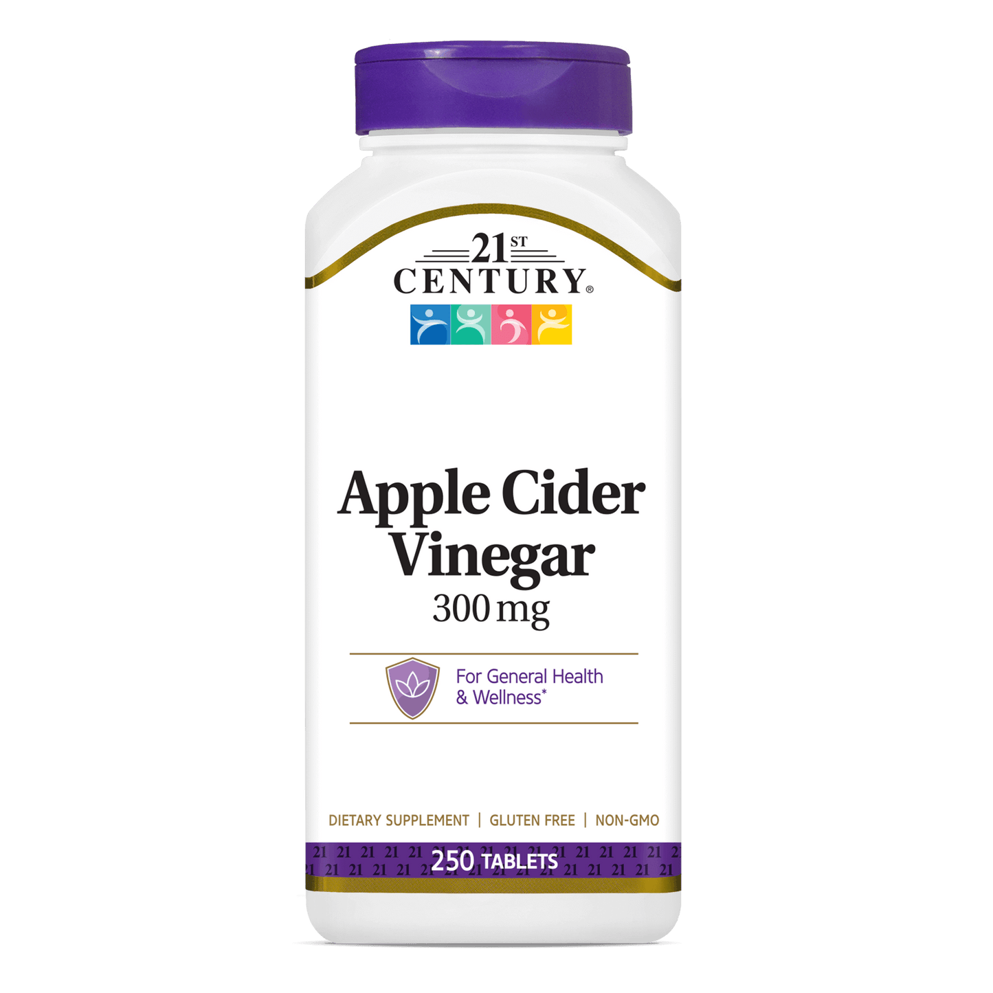 A bottle of 21st Century Apple Cider Vinegar 300 mg tablets.