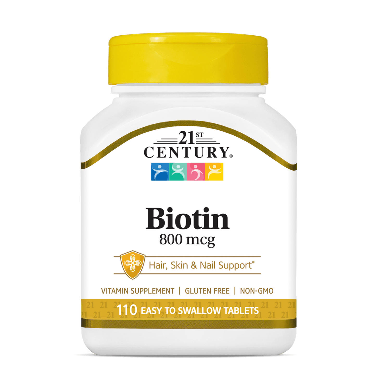 21st Century Biotin 800mcg east to swallow tablets 110 count product bottle