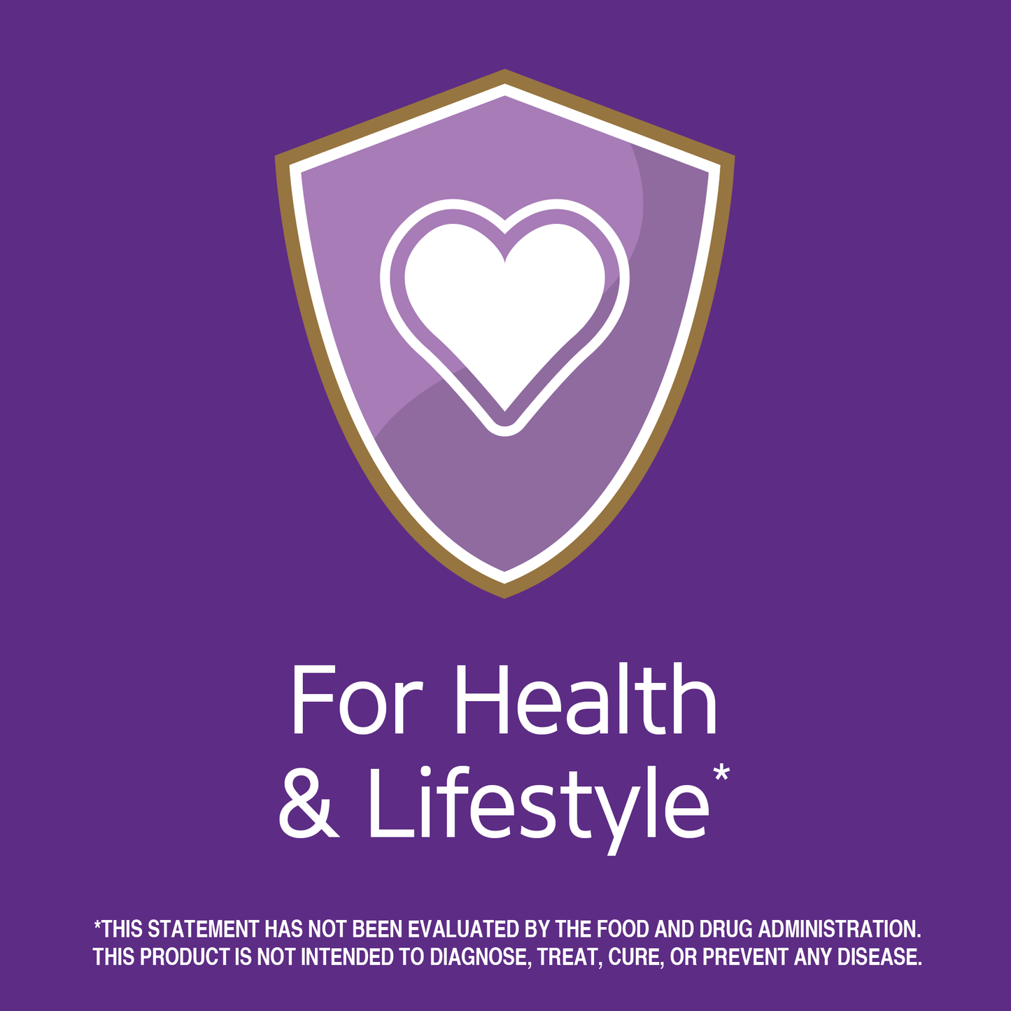 For health and lifestyle claim with heart graphic icon.