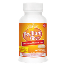 A bottle of 21st Century Psyllium Fiber capsules.