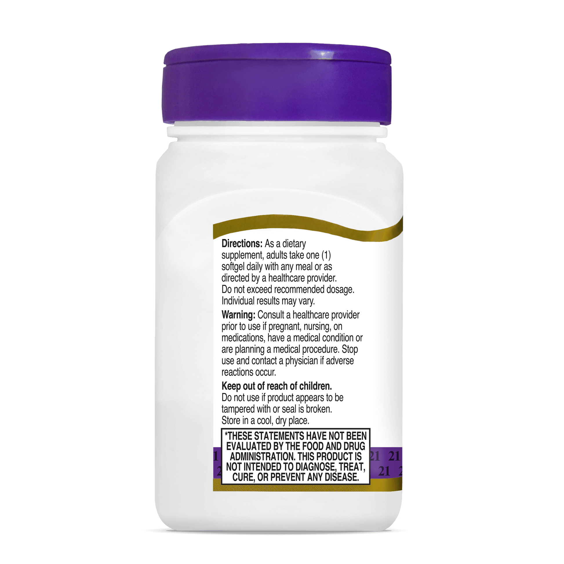 Left side bottle view of 21st Century Lutein 20 mg softgels.