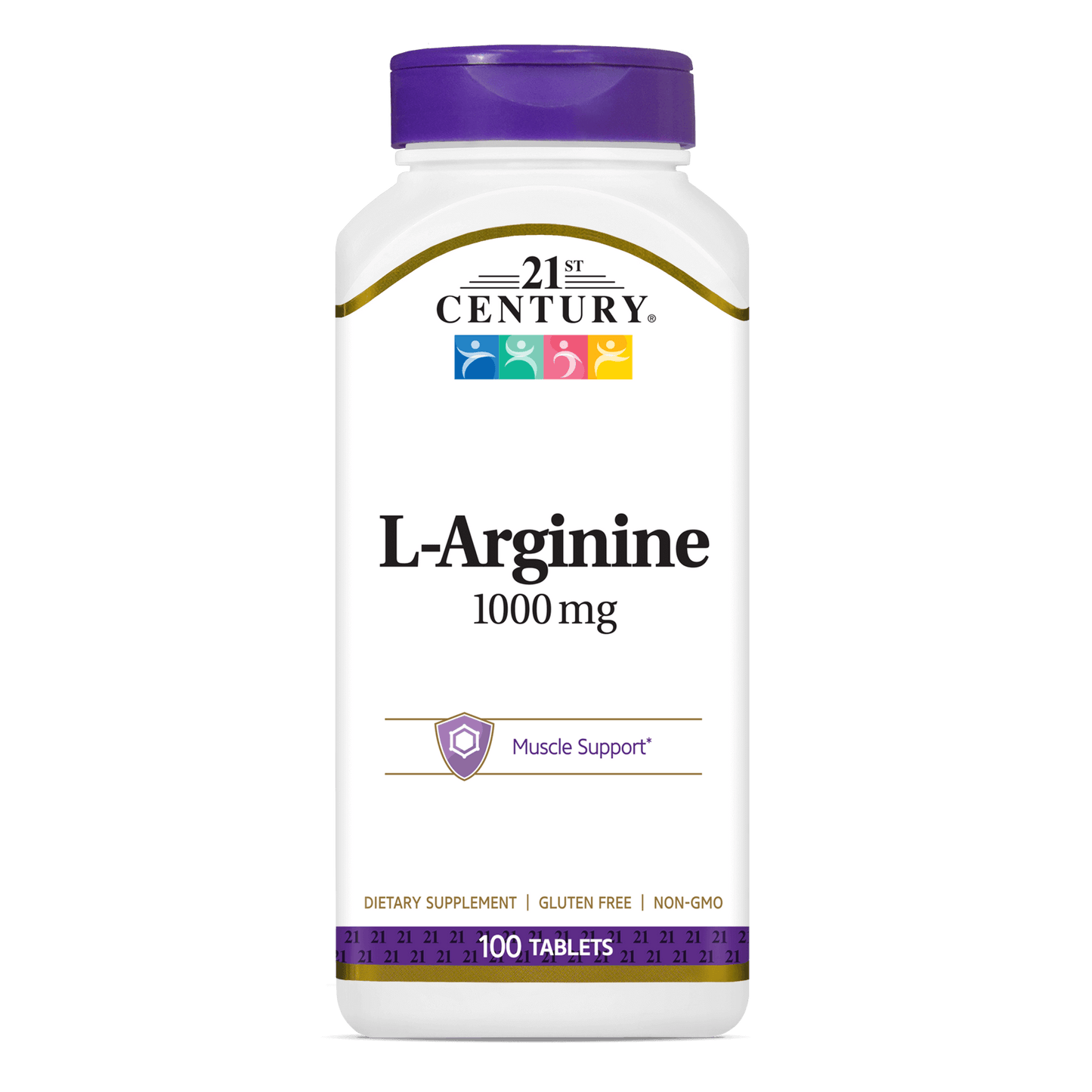 A bottle of 21st Century L-Arginine 1000 mg tablets.