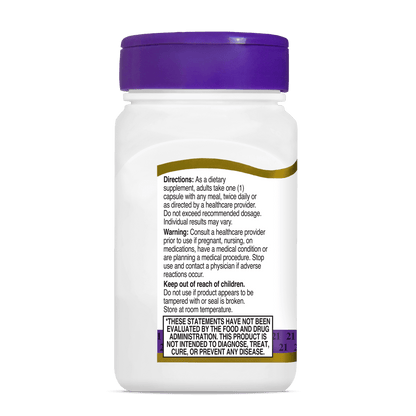 Left side bottle view of 21st Century Resveratrol Red Wine Extract.