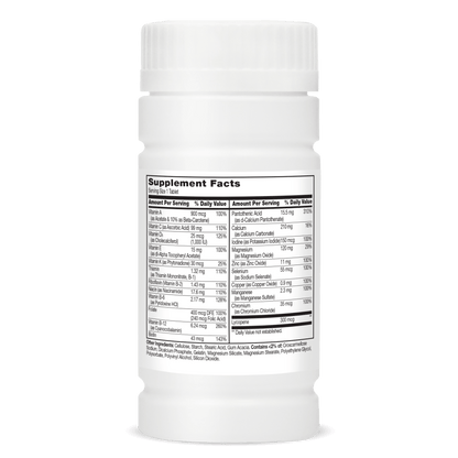 Left side bottle view of 21st Century One Daily Men's Health Multivitamin and Multimineral tablets.