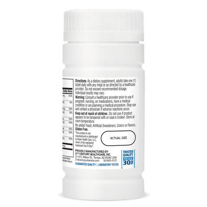 Right side bottle view of 21st Century One Daily Men's Health Multivitamin and Multimineral tablets.