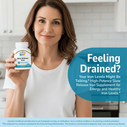 Happy woman holding product with health supplement information overlay