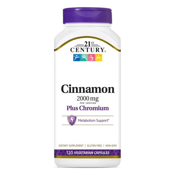 Cinnamon 2000 mg Plus Chromium – 21st Century Vitamins