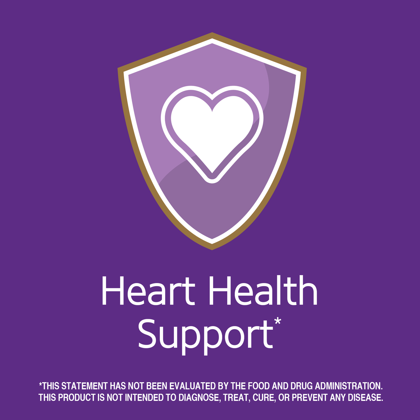Heart health support with heart graphic icon.